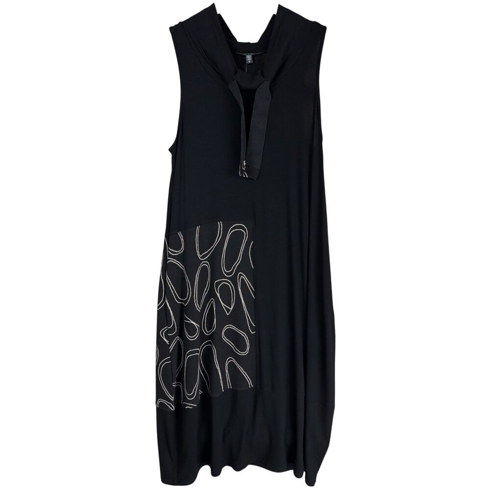 NWT Shannon Passero Black White Swirl Patch Sleeveless Maxi Dress Size XS